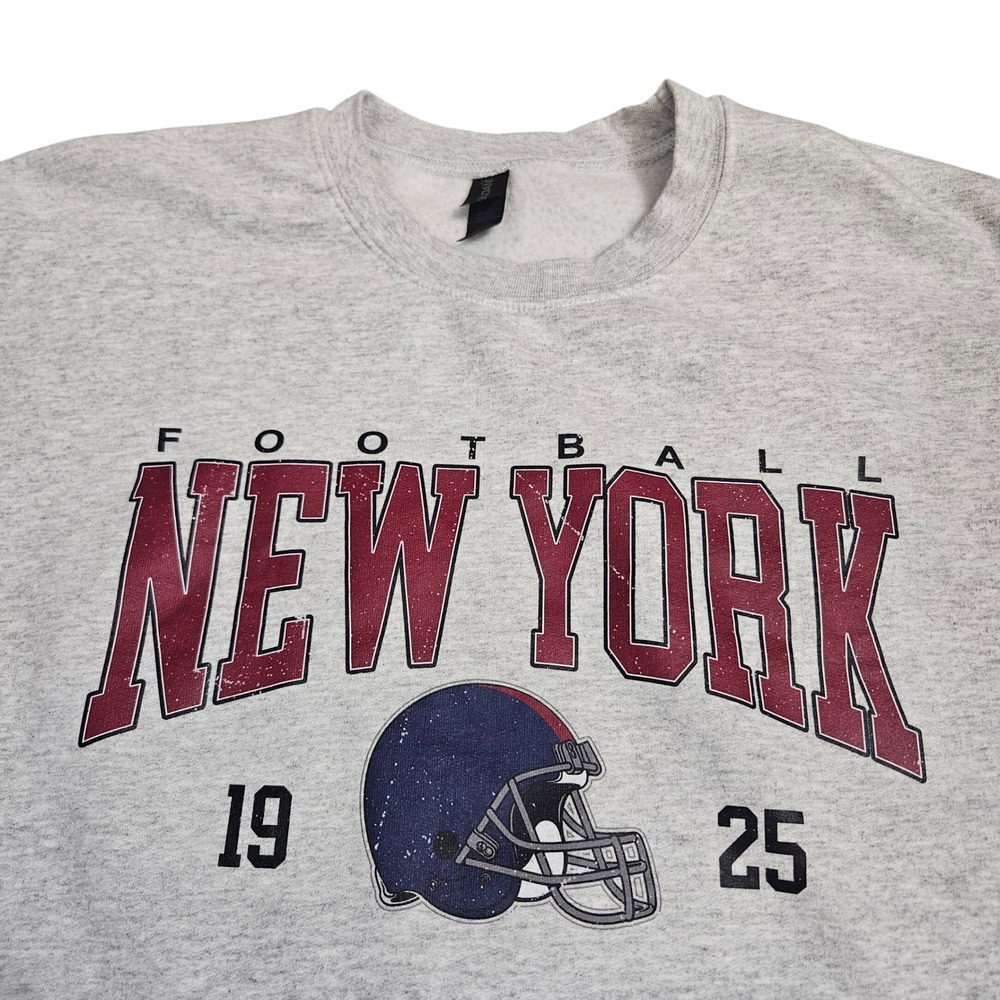 Gildan Heavy Blend Mens 3XL New York Football 1925 Sweatshirt Gray Vintage Crew